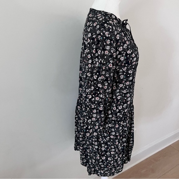 Old Navy Pleated Bust Floral Print Long Sleeve Tunic Dress | Size Medium | - Picture 3 of 6